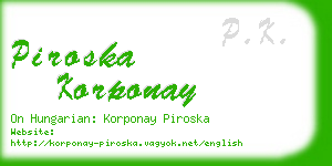 piroska korponay business card